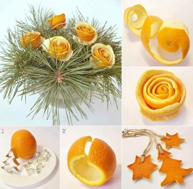 Готовим новогодние украшения: делаем «розочки» из апельсина - «Советы Хозяйке»