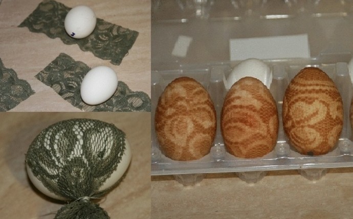 Пасха: как красить яйца в кружеве - «Советы Хозяйке»