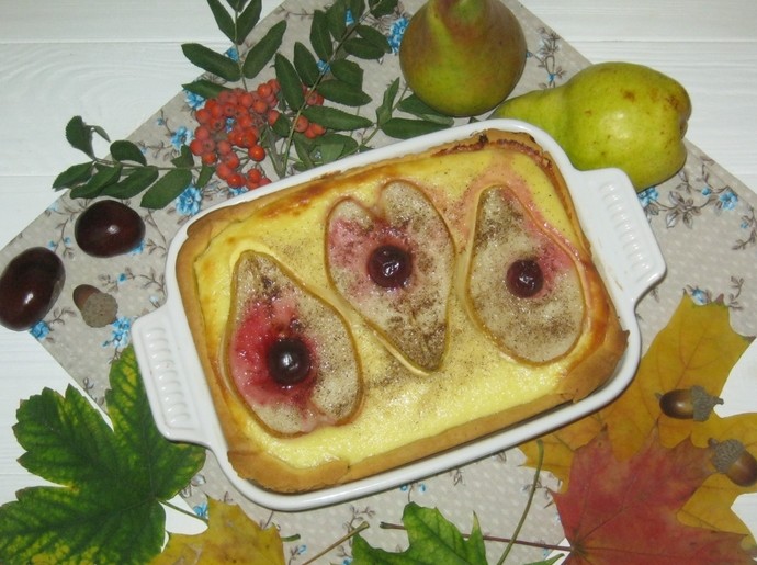 Что приготовить на десерт: Пирог с творогом и грушами - «Советы Хозяйке»