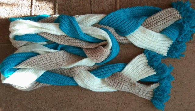 Трёхцветный шарф-косичка - «Советы Хозяйке»